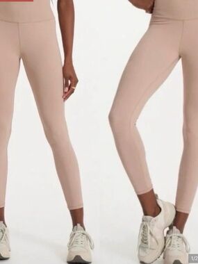 Vuori Ribbed Studio Leggings Coconut M